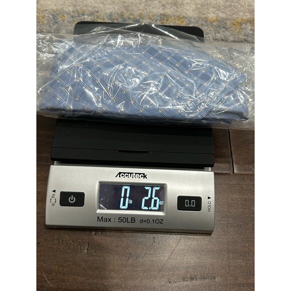 Tommy Hilfiger Blue Plaid Silk Tie For Men Classic Pattern 100% Silk - Picture 7 of 7